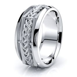 Hand Braided Wedding Rings - Calvin Woven Band Comfort 8mm