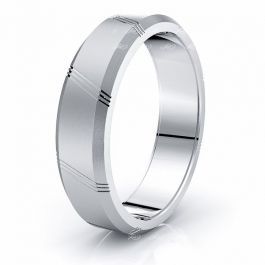 Solid 6mm Extravagant Diagonal Comfort Fit Wedding Ring
