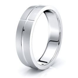 Solid 6mm Contemporary Carved Comfort Fit Wedding Ring