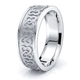 Celtic Wedding Rings - Alfred Heart Celtic Band Comfort Fit 6mm