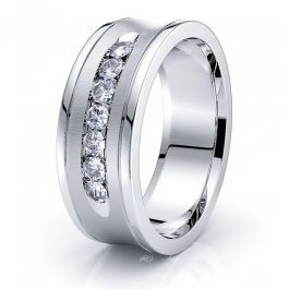 Solid 021 Carat Comfort Fit 7mm Poppy Diamond Wedding Ring