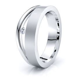 Solid 0.02 Carat Comfort Fit 6mm Lottie Diamond Wedding Ring