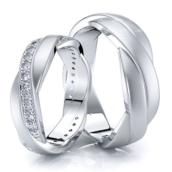 0.66 Carat 6mm Fancy Designer His and Hers Diamond Wedding Band Set