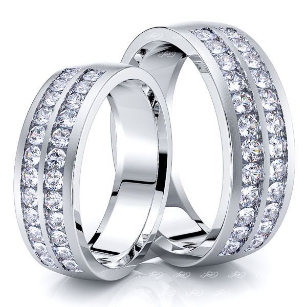 0.96 Carat Classic 6mm His and Hers Diamond Wedding Ring Set