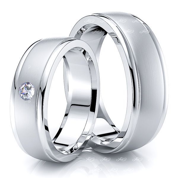 0.08 Carat Bestseller Classic 6mm His and Hers Diamond Wedding Band Set