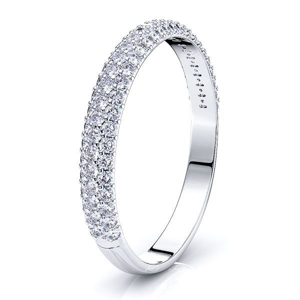 Graziella Pave Set Women Anniversary Wedding Band