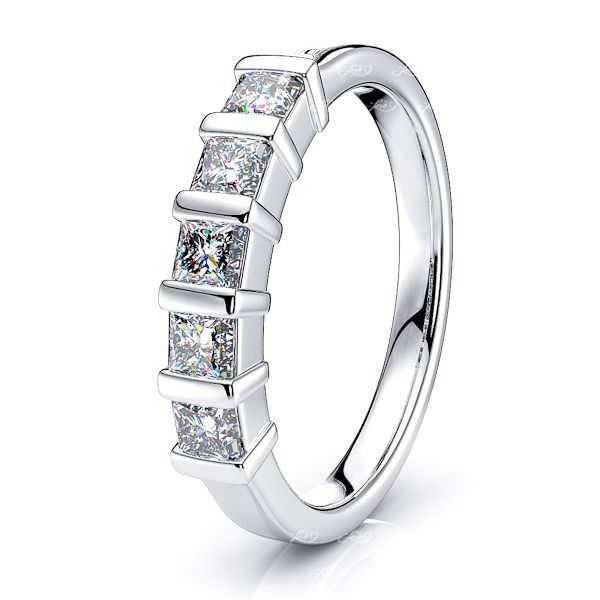 Maddie 5 Stone Bar Set Women Anniversary Wedding Ring