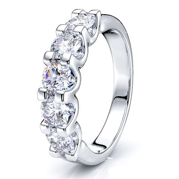 Gigi 5 Stone Women Anniversary Wedding Ring