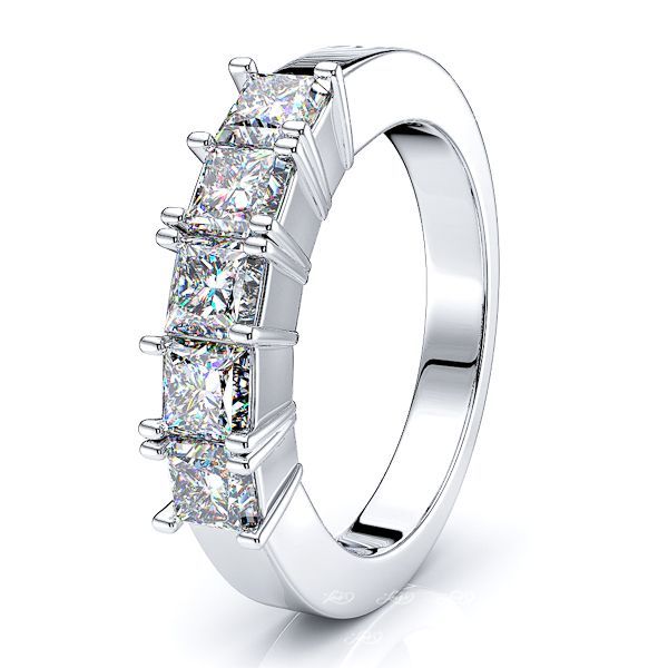 Rebecca Princess Cut Women Anniversary Wedding Ring