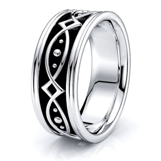 Bennett Hand Woven Mens Wedding Ring