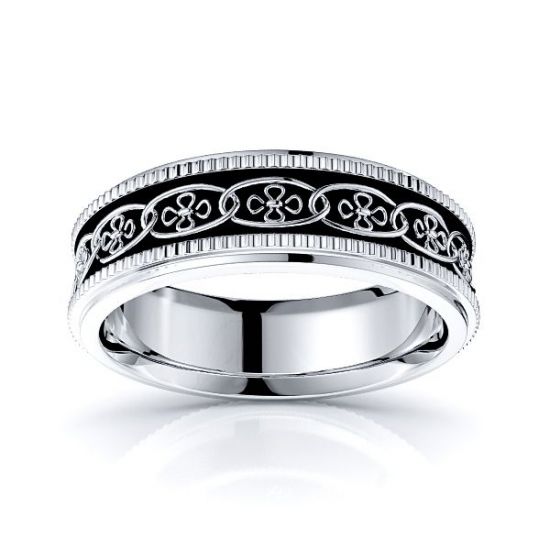Celtic Wedding Rings - Arian Floral Celtic Band Comfort Fit 6mm