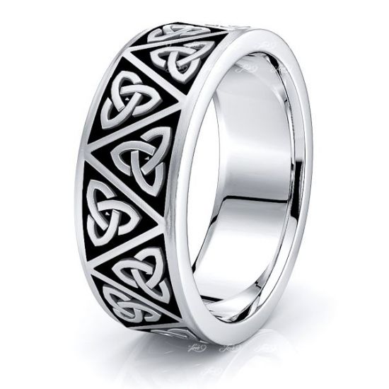 Aeron Trinity Knot Mens Celtic Wedding Ring
