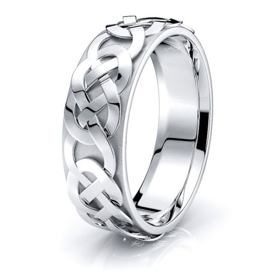 Aileen Celtic Knot Mens Wedding Ring