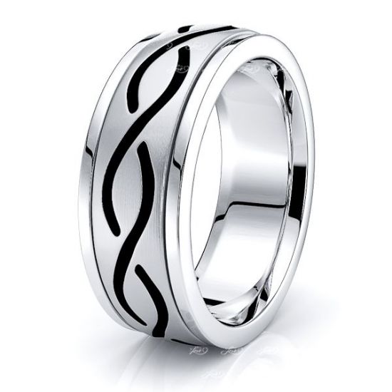 Aine Celtic Knot Mens Wedding Band