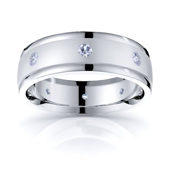 Solid 024 Carat Comfort Fit 6mm Katniss Diamond Wedding Ring