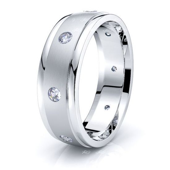 Solid 024 Carat Comfort Fit 6mm Katniss Diamond Wedding Ring
