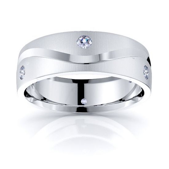 Solid 018 Carat Comfort Fit 6mm Ada Diamond Wedding Ring
