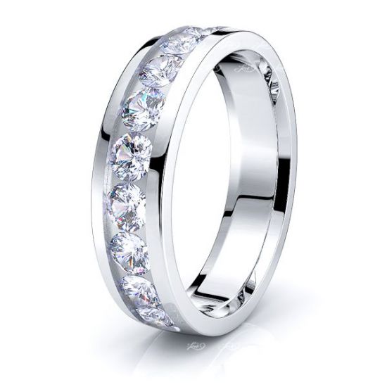 Solid 090 Carat Comfort Fit 5mm Frances Diamond Wedding Ring
