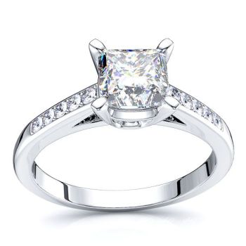 California Pave Set Engagement Ring