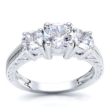 Kansas City Three Stone Engagement Ring