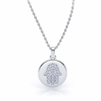 Claudia Diamond Hamsa Hand Pendant