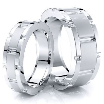 Bestseller 8mm His and 6mm Hers Wedding Ring Set