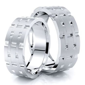 Fancy Matching 7mm His and Hers Wedding Band Set