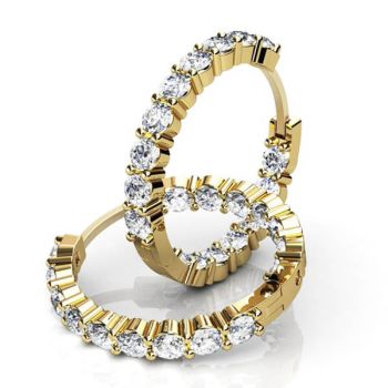 Prong Set Diamond Hoop Earrings