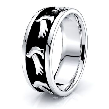 Milo Dove Motif Religious Women Wedding Ring