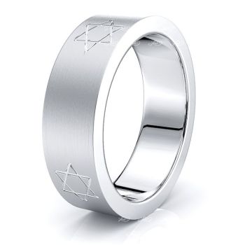 Ambrose Solid 7mm Star Mens Wedding Ring Ambrose Solid 7mm Star Mens Wedding Ring
