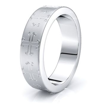 Sullivan Solid 7mm Cross Mens Wedding Band Sullivan Solid 7mm Cross Mens Wedding Band