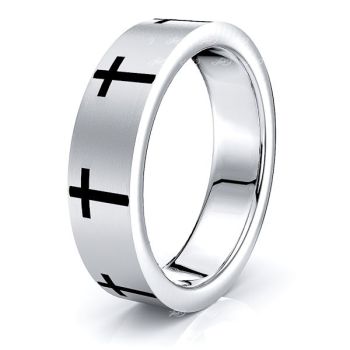 Solid 6mm Religious Mens Wedding Band