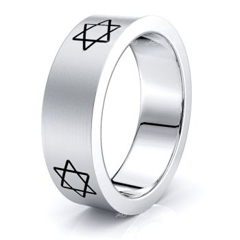 Quinn Solid 7mm Star Mens Wedding Band