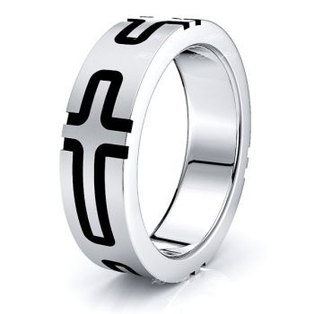 Seraphine 6mm Cross Mens Wedding Band