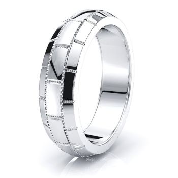 Tucker Solid Fancy Mens Wedding Band