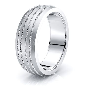 River Solid 8mm Mens Wedding Band
