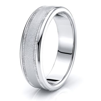 Gray Solid 6mm Mens Wedding Band