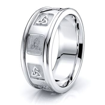 Aeronwen Trinity Knot Mens Celtic Wedding Band
