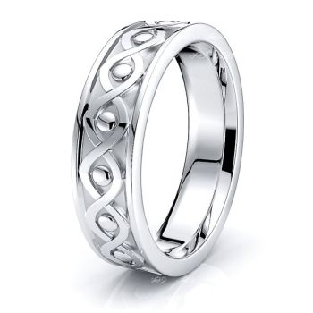 Emer Celtic Knot Mens Wedding Ring