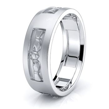 Neil Claddagh Mens Wedding Band 