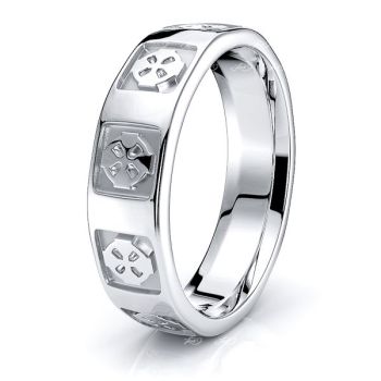 Tyler Celtic Cross Mens Wedding Ring 