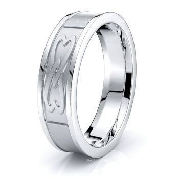 Misty Heart Mens Celtic Wedding Ring 