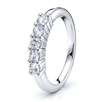 Nuria 5 Stone Prong Set Women Anniversary Ring