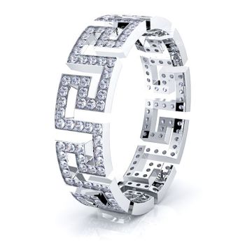 Eleanor Greek Key Mens Diamond Wedding Ring