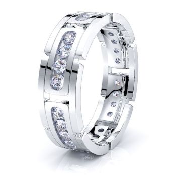 Rose Mens Diamond Wedding Band