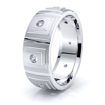 Amanda Pyramid Mens Diamond Wedding Band