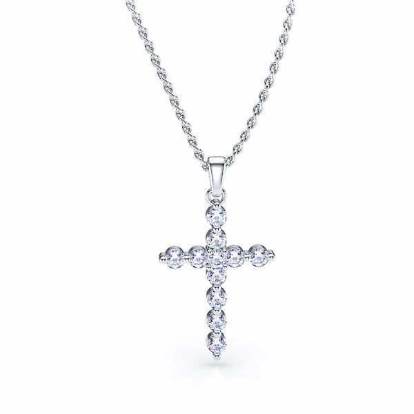 Celestine Diamond Cross Pendant