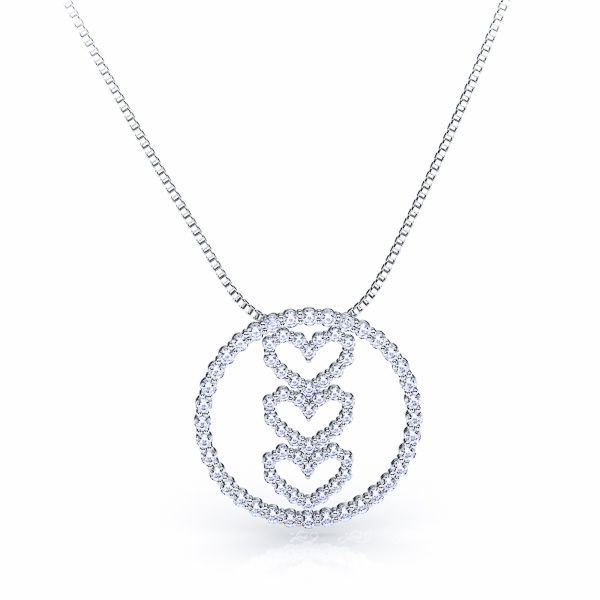 Giustina Diamond Circle Heart Pendant