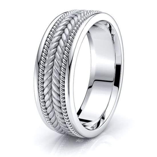 Elijah Hand Woven Mens Wedding Ring