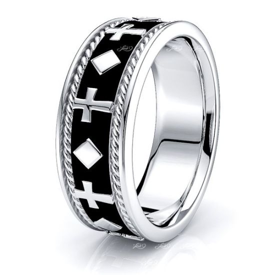 Cameron Religious Mens Hand Braided Wedding Band